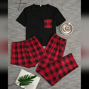 Red/Black Checked Women's Lrg Christmas PJ'S set